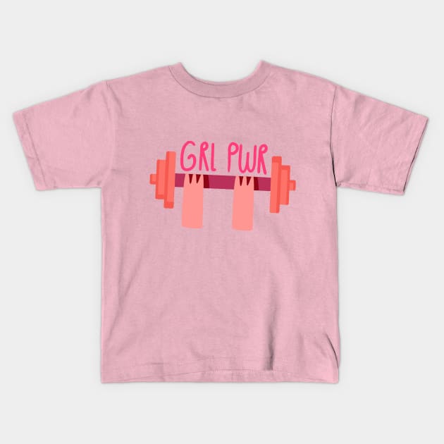 Grl Pwr Kids T-Shirt by Mako Design 